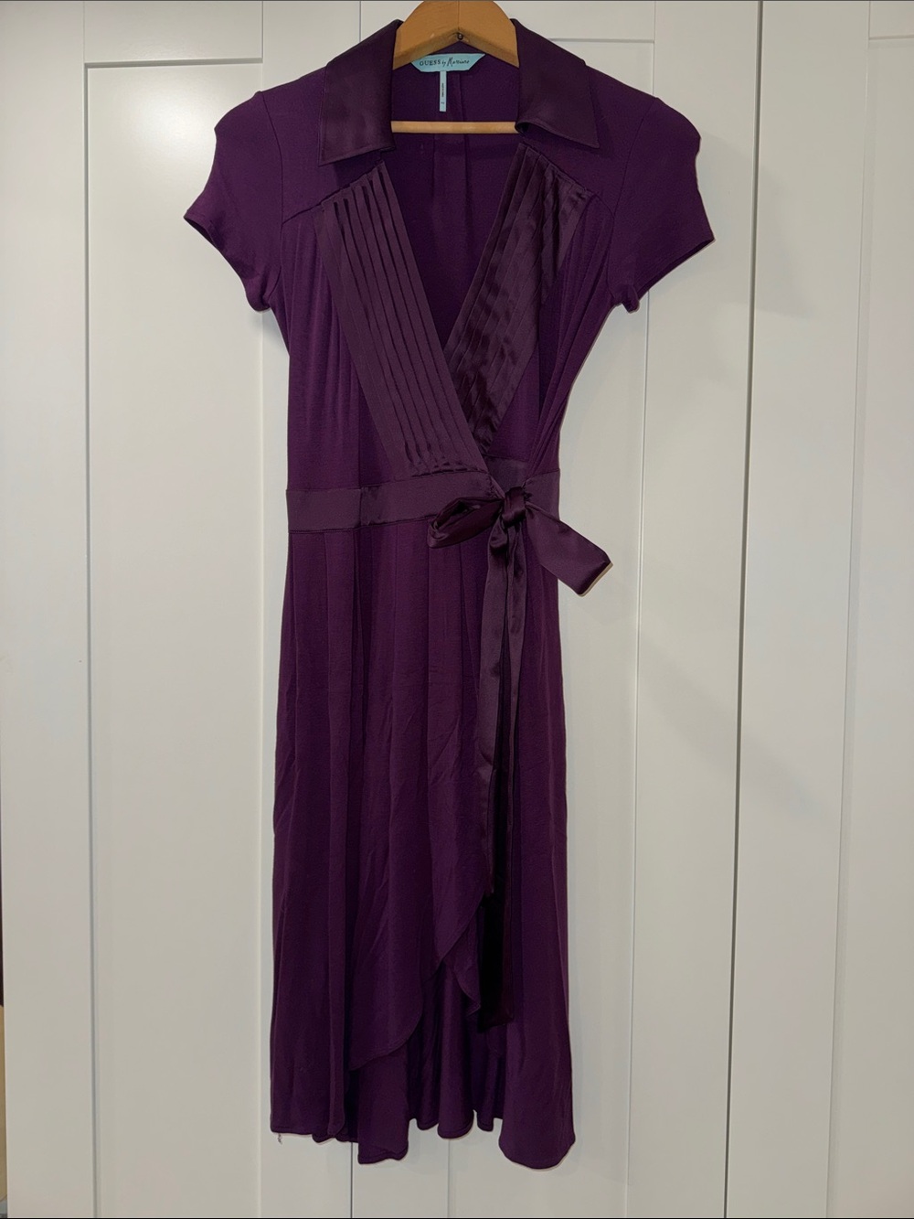 Guess by Marciano Deep Purple Wrap Midi Dress
